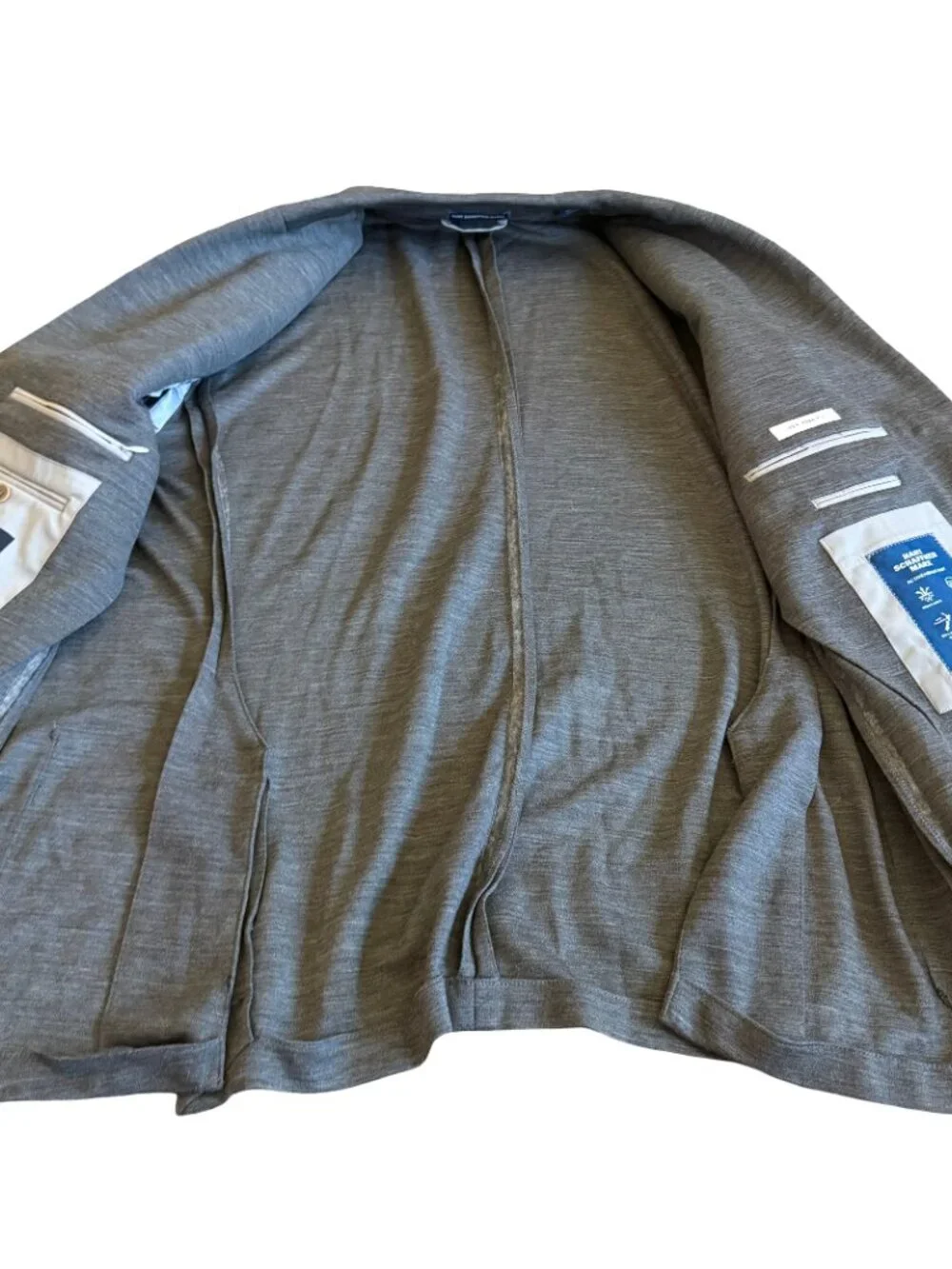 Hart Schaffner Marx Active Merino Wool Stretch Blazer Jacket Grey Size 48R Men's - Picture 12 of 14